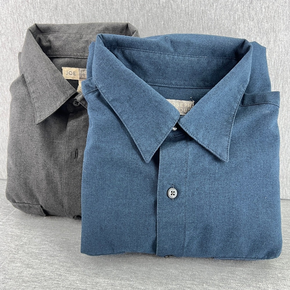 Joseph Abboud Mens Casual Button Down Shirt Bundle Large Blue Gray Long Sleeve L